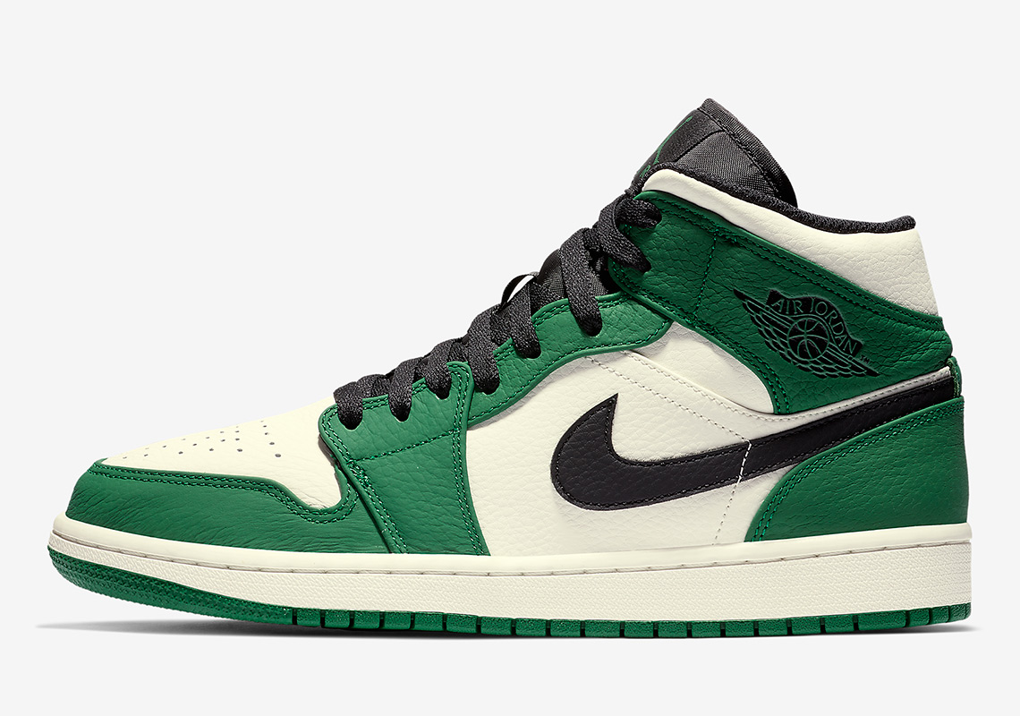 jordan 1 mid green and white