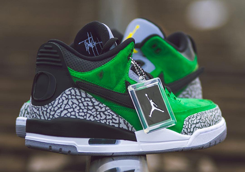 retro 3 jordans green