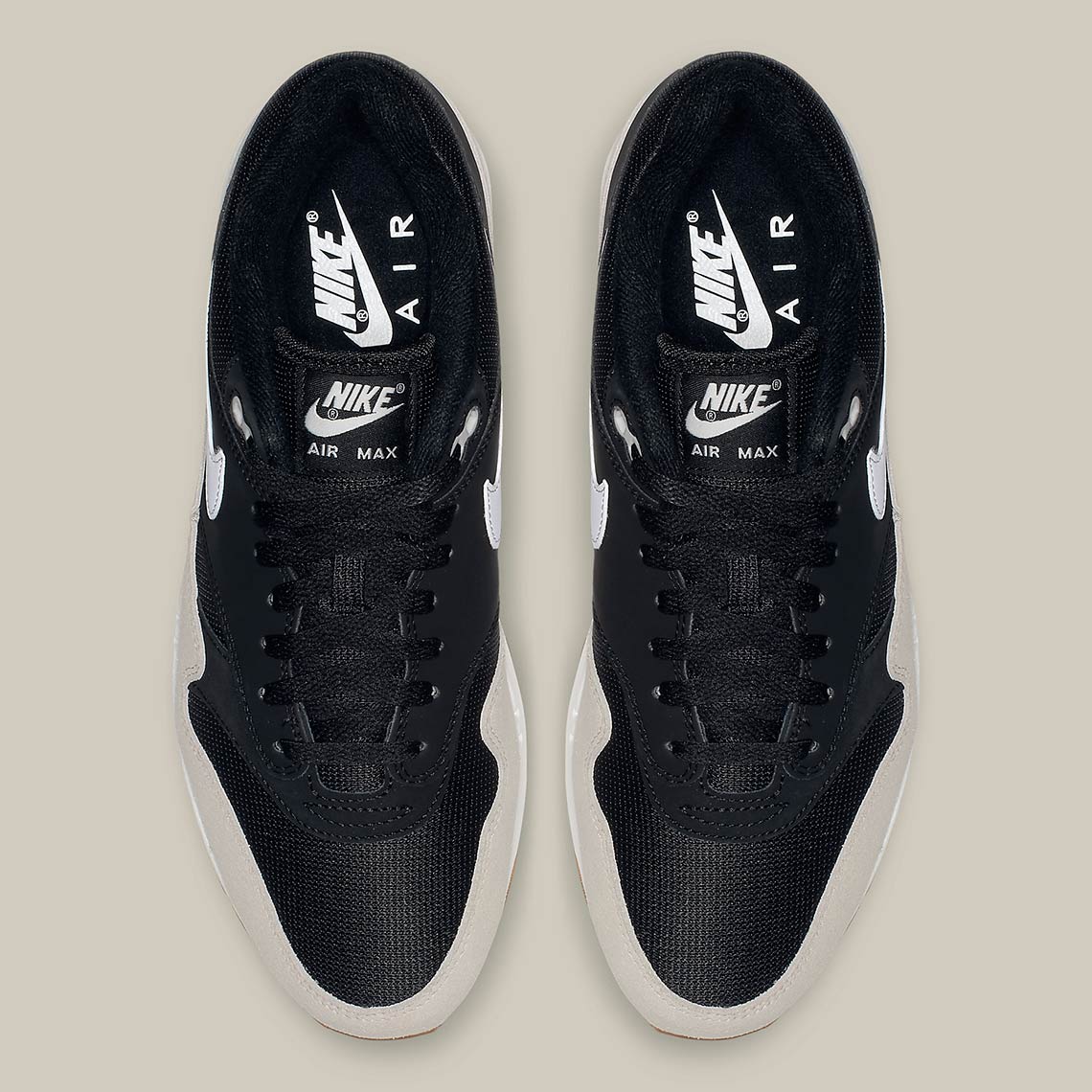 Nike Air Max 1 Men's Shoes Black/White/Light Bone ah8145-009