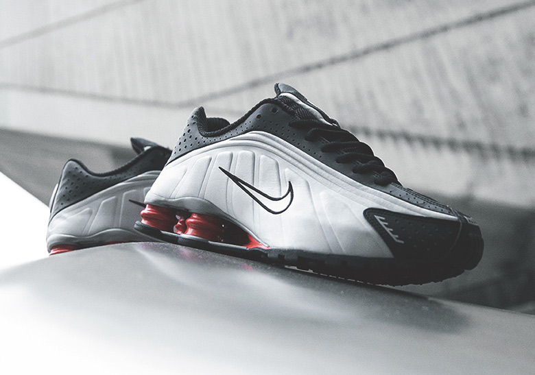 black and silver shox