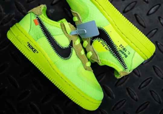 First Look At The Off-White Nike Air Force 1 “Volt” For Toddlers
