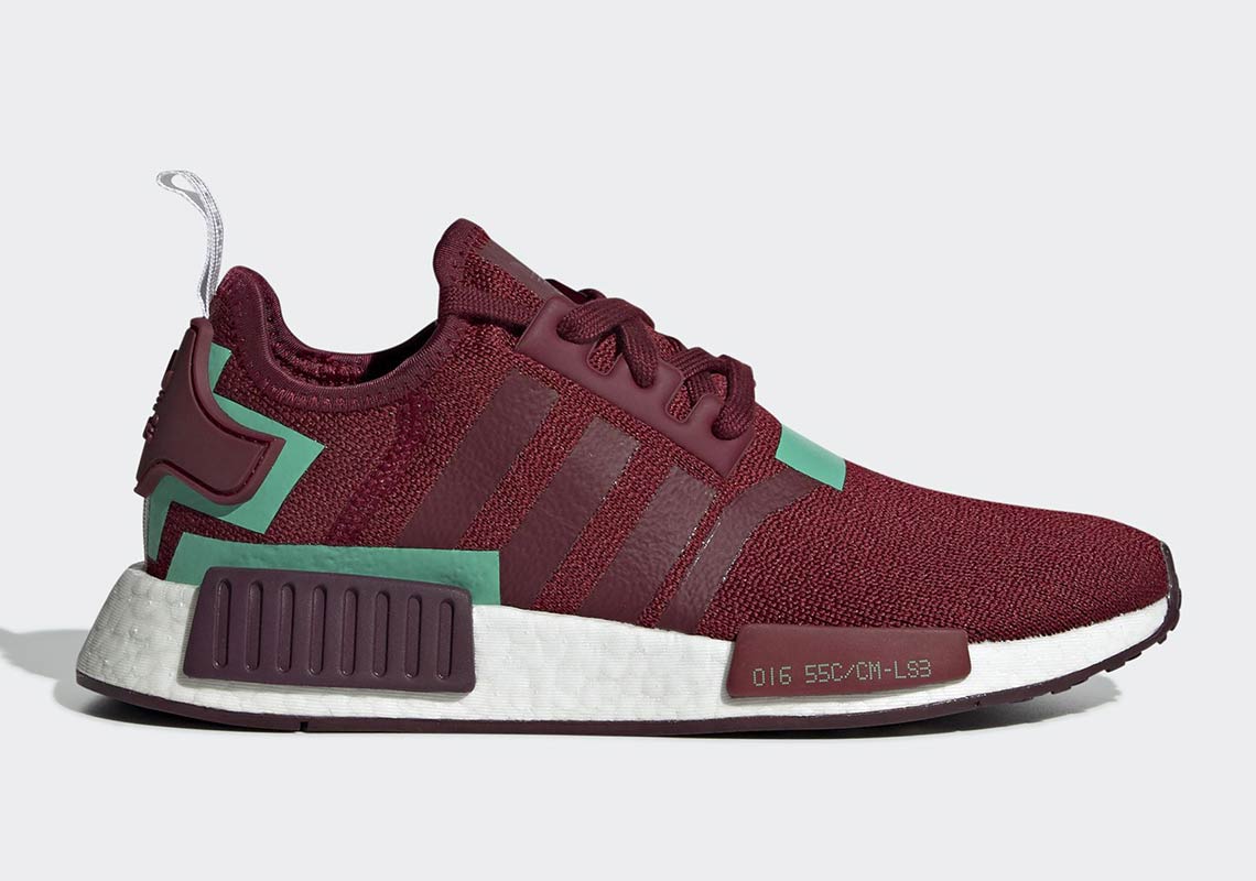 grey and maroon nmd