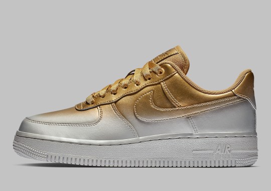 This Nike Air Force 1 Blends Gold And Silver Paint