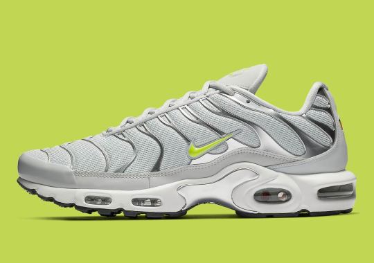 Nike Air Max Plus Arrives In Light Grey And Volt
