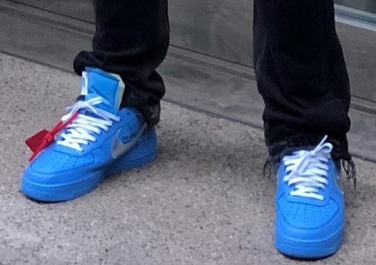 Virgil Abloh Spotted In Off-White x nike red Air Force 1 in Blue