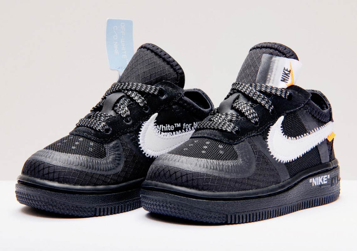 Off White Nike Air Force 1 Low Black Kids 5