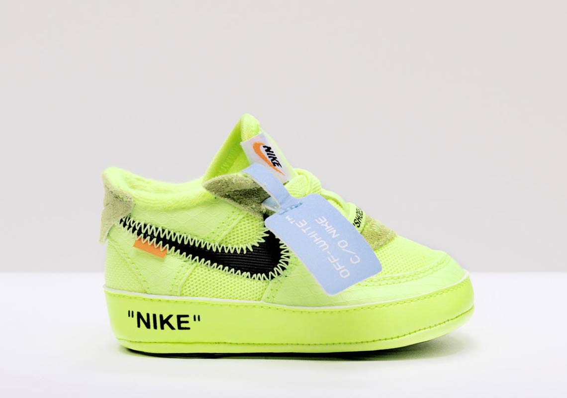 Off White Nike Air Force 1 Low Kids Black + Volt | SneakerNews.com