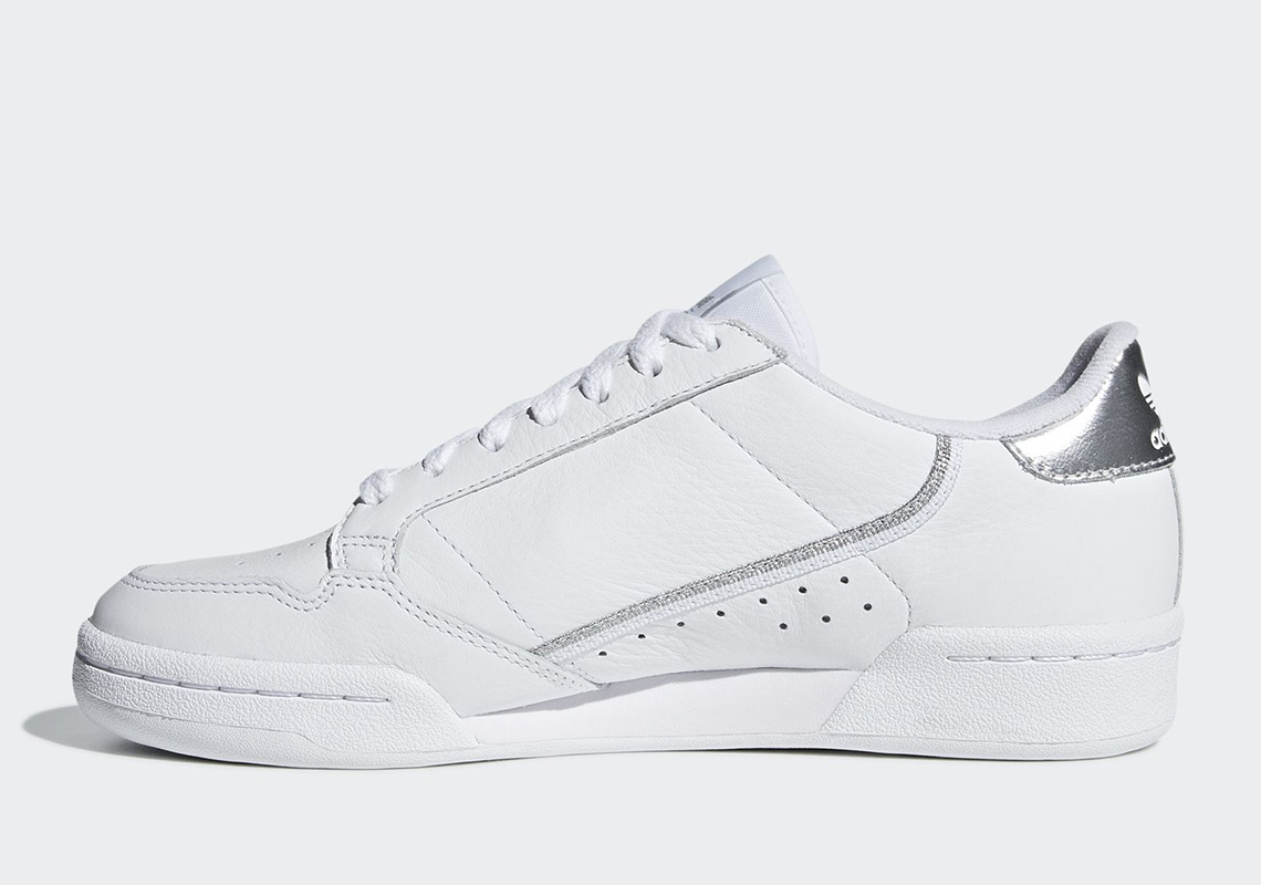 adidas continental 80 white silver