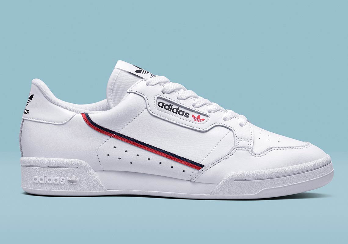 adidas continental 80 white red navy