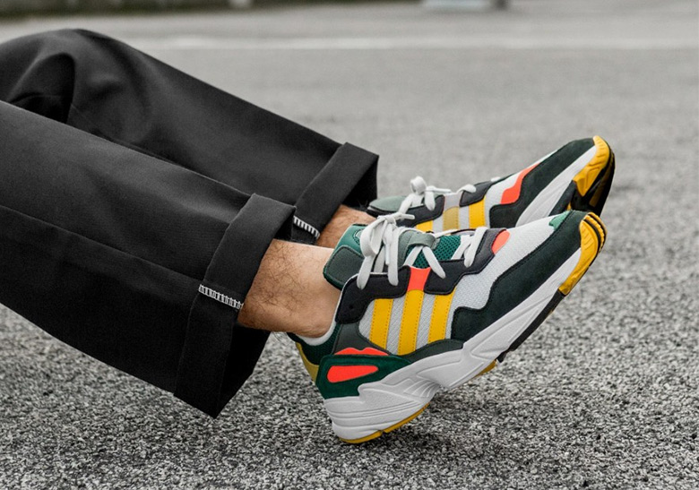 The adidas Yung-96 Appears In Gold, Solar Red, And Green Accents