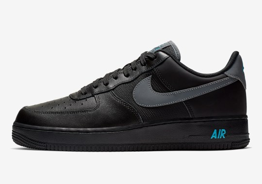 Nike Adds Light Blue Touches To A Black Air Force 1