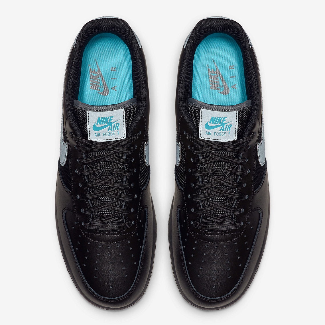 black and baby blue nikes