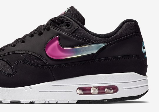 The Nike Air Max 1 SE With Jelly Swoosh Logos Is Available In Black