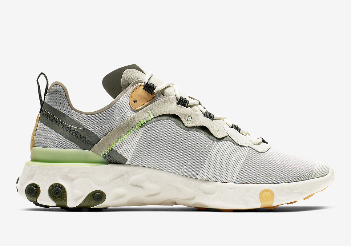 Nike react element 55 gris vert hot sale