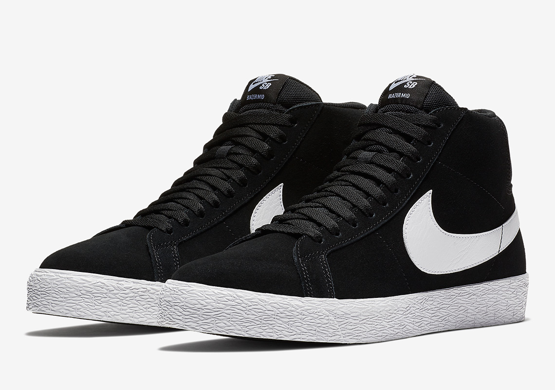 The Nike SB Blazer Mid Is Available In Black And White Basics