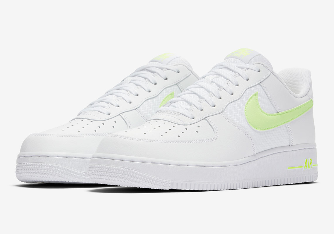 white air force 1 with yellow swoosh