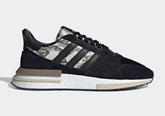 The adidas tapered ZX 500 RM Blends Black Suede And Snakeskin