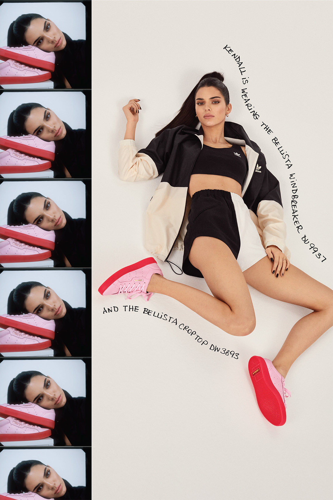 adidas Sleek Mid Top Kendall Jenner Sneakers White Pink Women Size