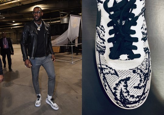 LeBron James Wears 1-of-1 Nike Air Force 1 In Paisley Flyknit