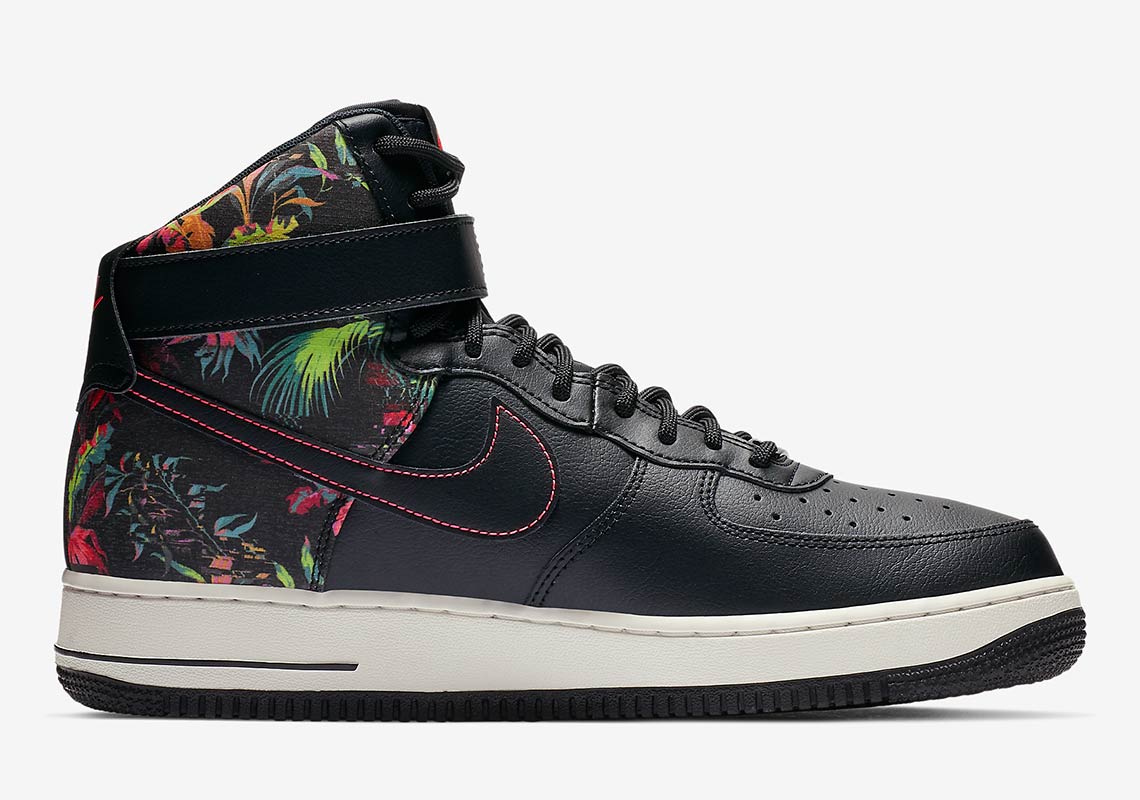 air force 1 black with flowers