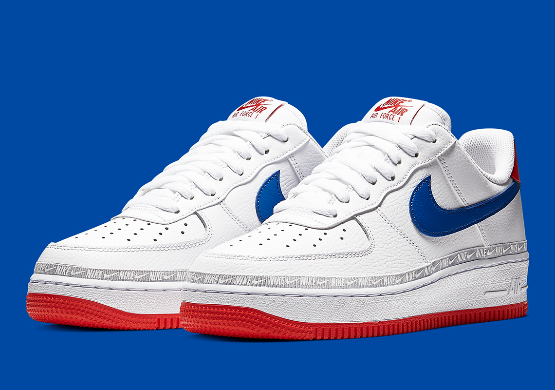 nike air force one red white blue