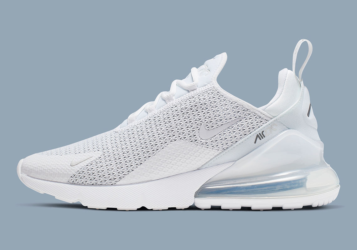 The Nike Air Max 270 "Pure Platinum" Features A Mesh Knit Upper