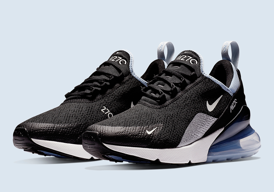 nike air max 270 black white and blue