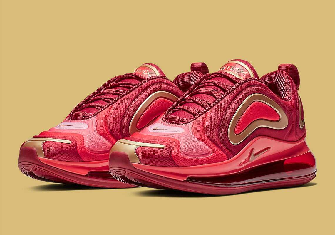 Nike Air Max 720 Kids Crimson + Gold 