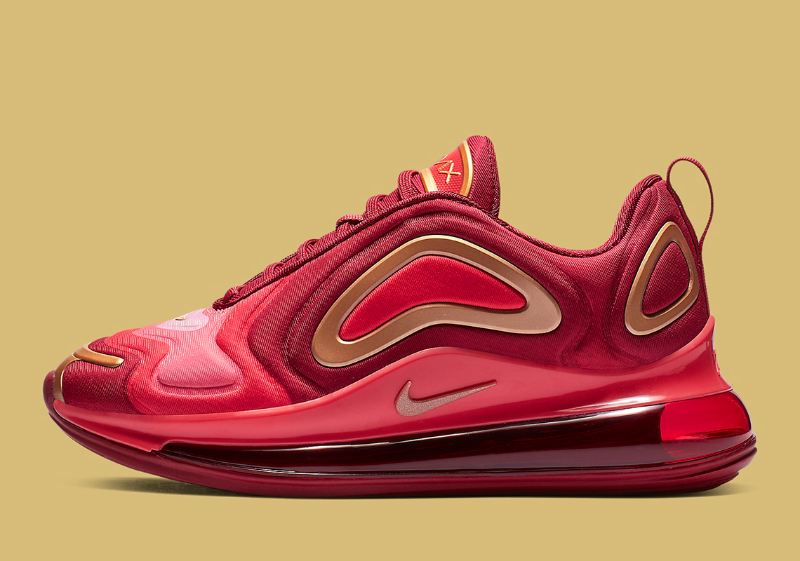 Nike Air Max 720 Kids Crimson + Gold 