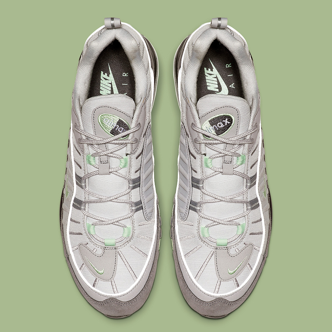 grey and mint green air max 98