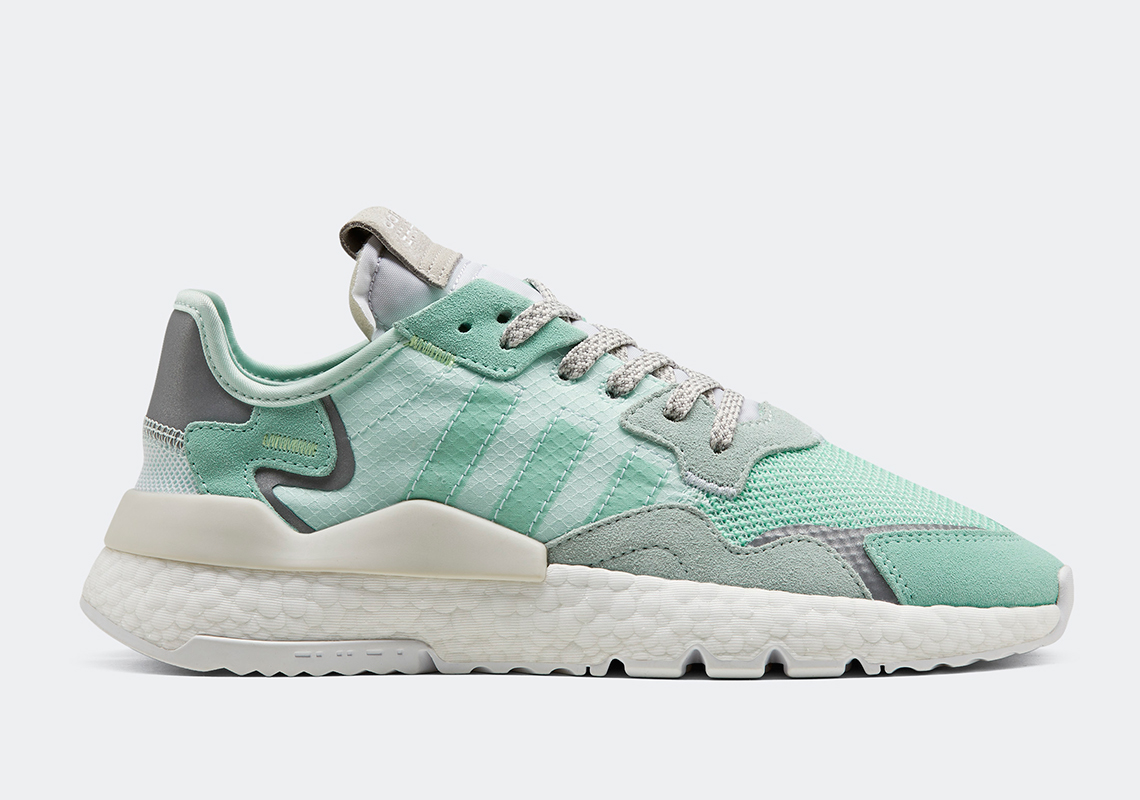 adidas nite jogger white and ice mint
