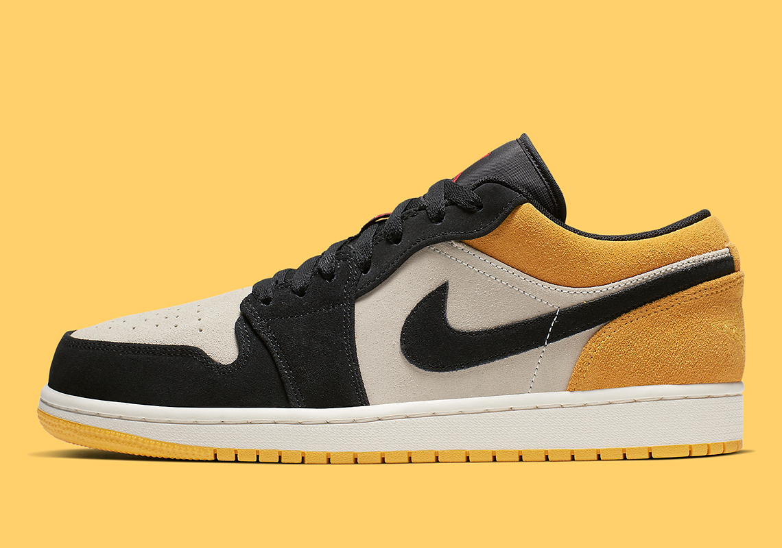 black and yellow jordan 1 low