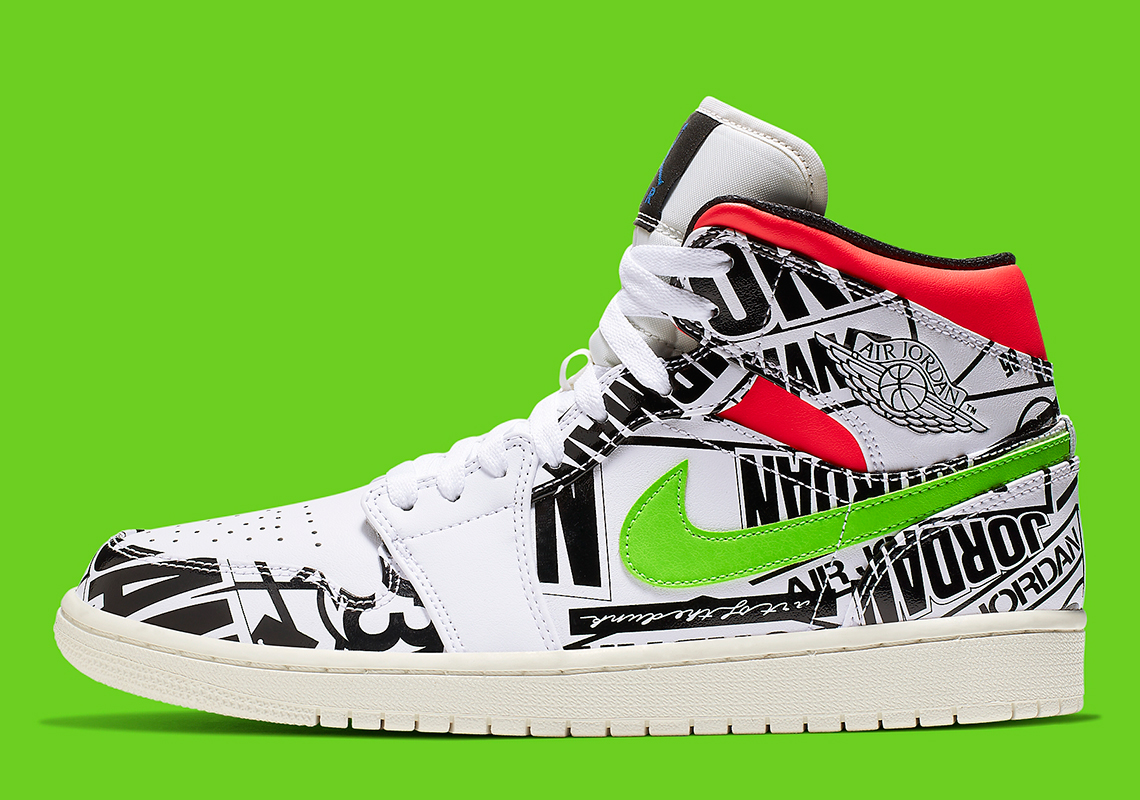 Air Jordan 1 Mid Appears With All-Over-Print Logos