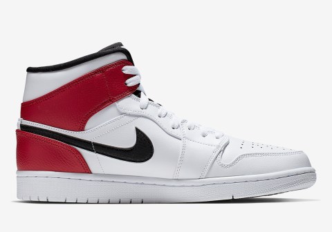 Jordan 1 Mid White Red Black 554724-116 Info | SneakerNews.com