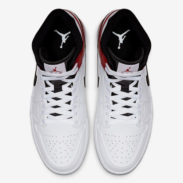 Jordan 1 Mid White Red Black 554724-116 Info | SneakerNews.com