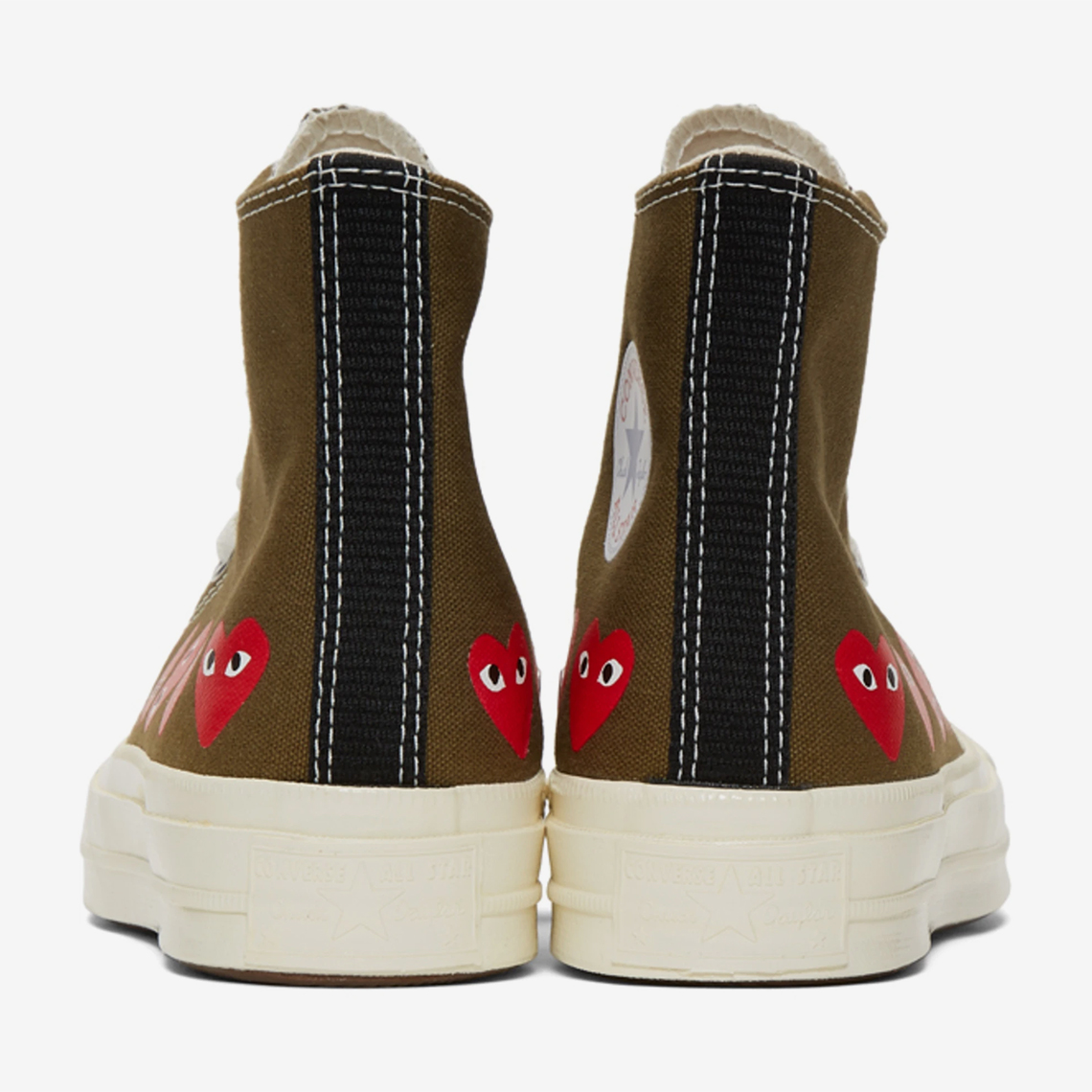 converse comme des garcons khaki