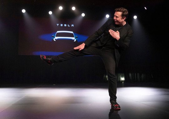 Elon Musk Wears Custom Air Jordan 1s For Tesla Y Unveil
