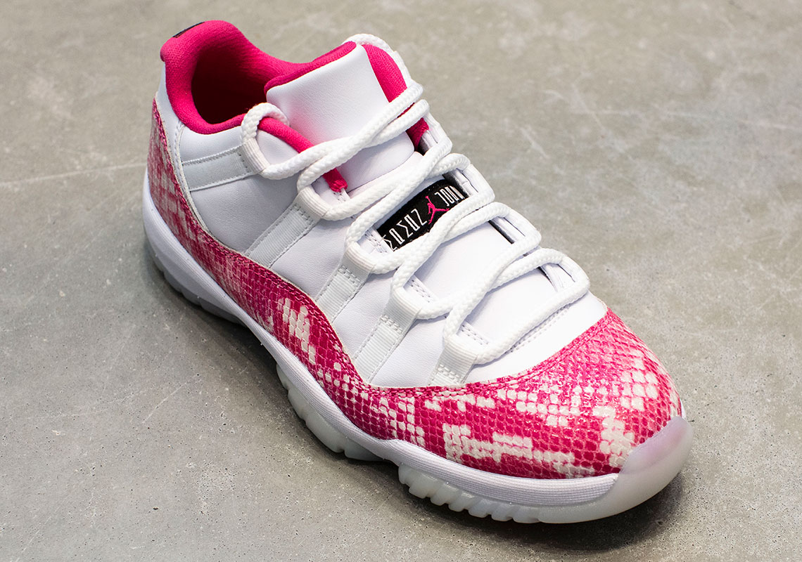 Jordan 11 Low Pink Snakeskin Release 