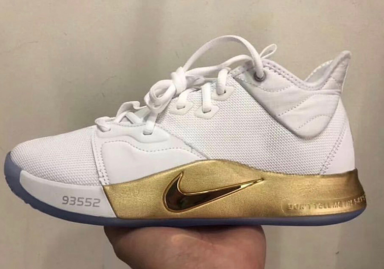 nike pg 3 white gold