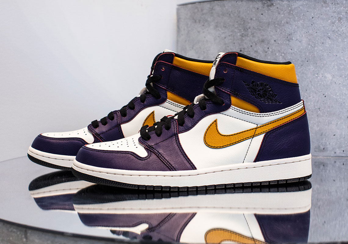 black purple and yellow jordans