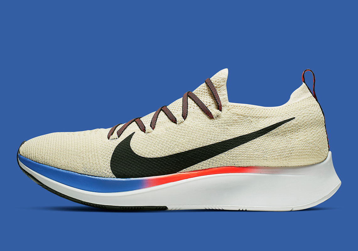 episode filter Chap Nike Zoom Fly Flyknit Cream Red Blue AR4561-200 | SneakerNews.com