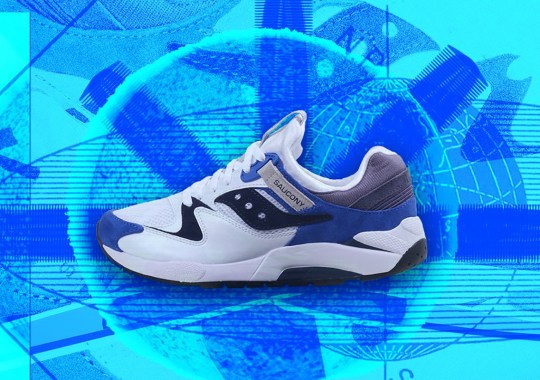 The Saucony Grid 9000 Arrives In A Sport Combination Of Royal Blue And White