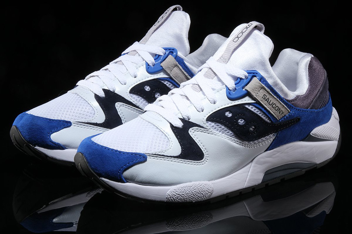 saucony grid 9000 blue and white