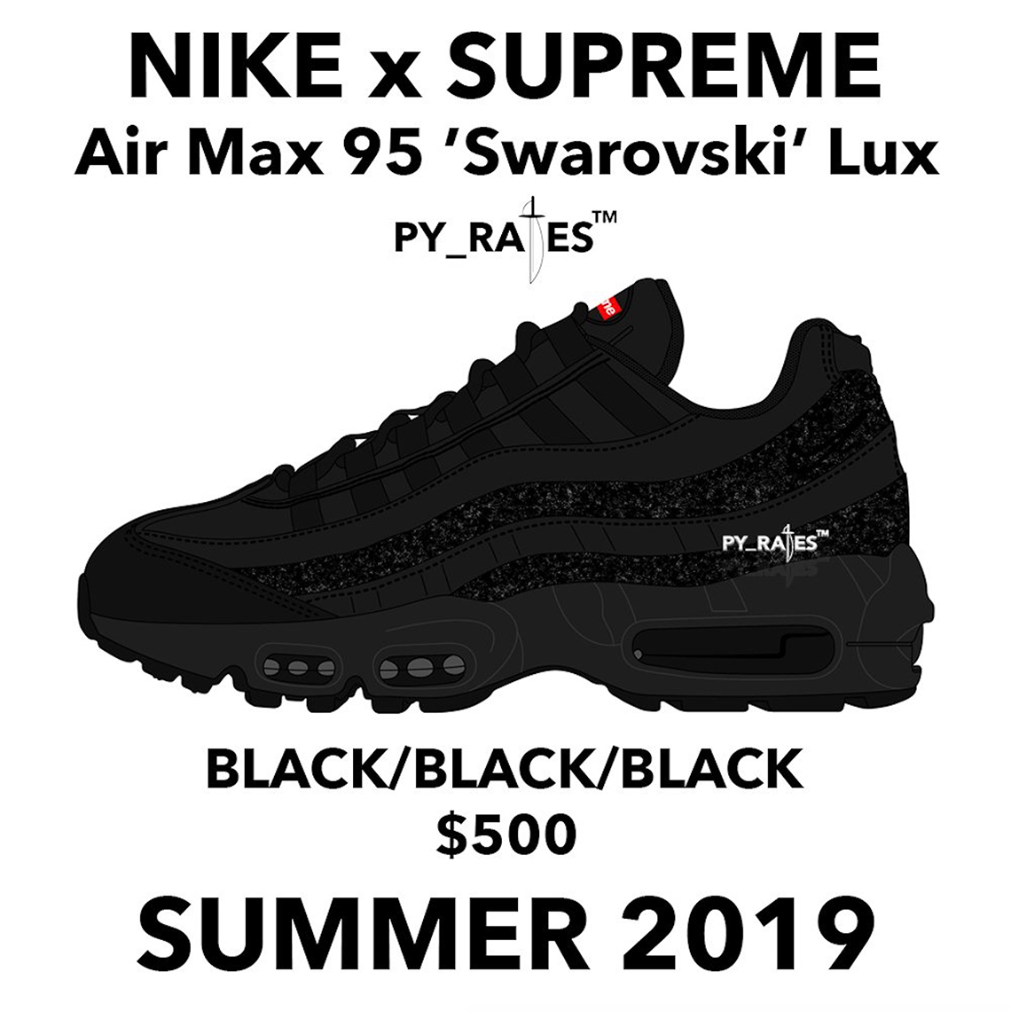 supreme black nike air max 95 swarovski black1