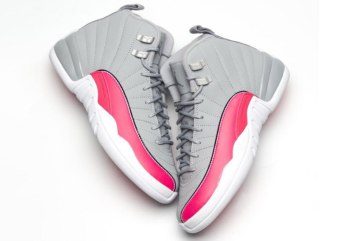 pink and grey jordan 12s