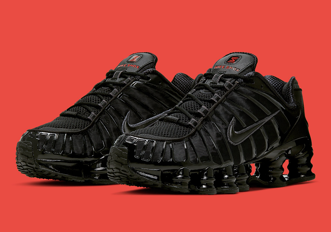 nike shox tl black and orange