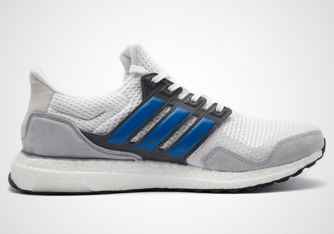 gray and blue ultra boost
