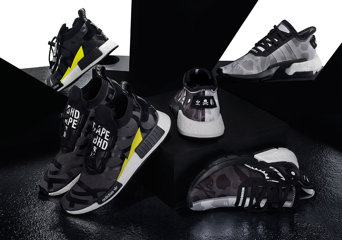 bape x neighborhood x adidas nmd stlt