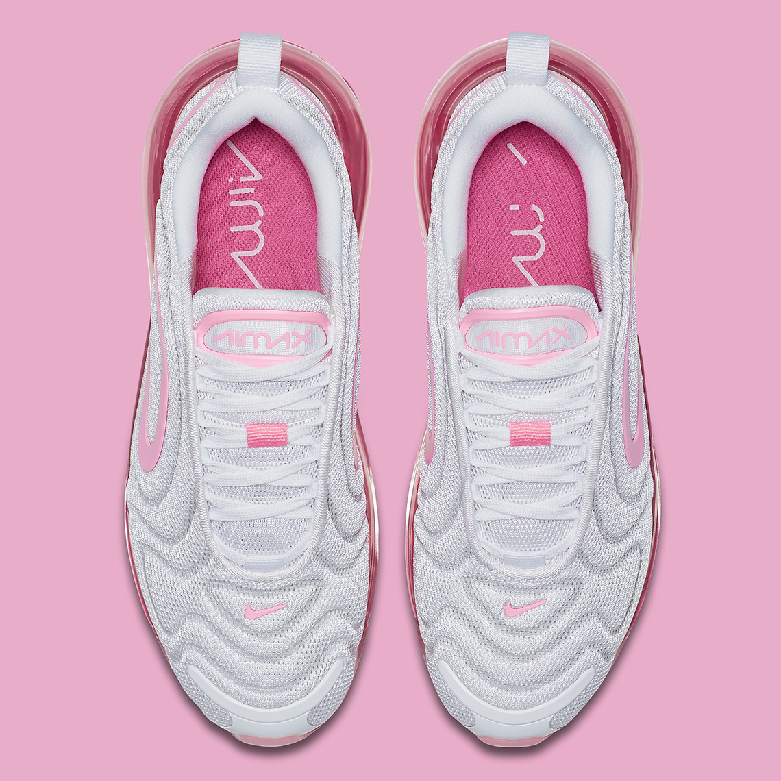 Nike Women's Air Max 720 White/Pink Rose Shoes AR9293-103, New With Box