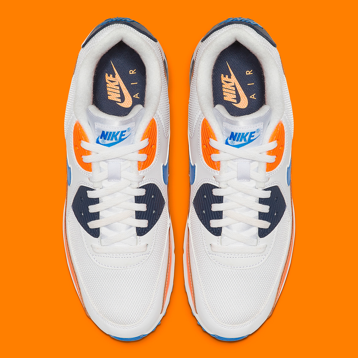 the 'air max 90 releases in a vintage friendly blue and orange